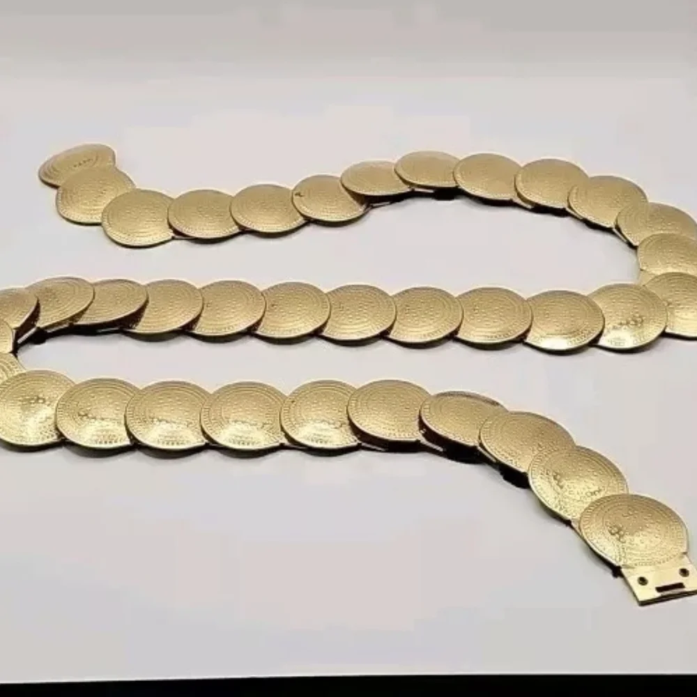 70s Gold Metal Belt Disco Stretch‎ Coin 31